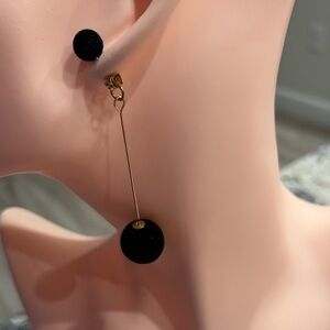 Elegant Black and Gold Drop Earrings